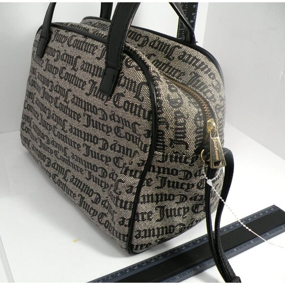 Juicy Couture Status Black Satchel & Clutch Set With Black Faux Leather Handles - Picture 7 of 8